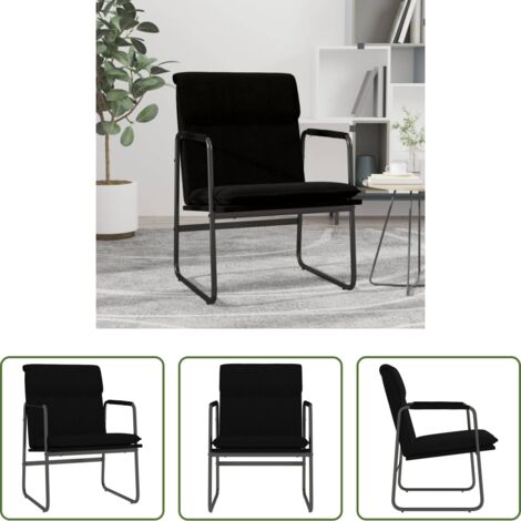 Sedia lounge -  Sedia Lounge Nera 55x64x80 cm in Tessuto