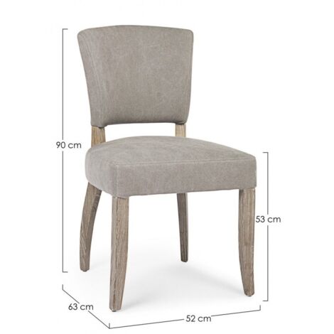 Sedia "Maratriz" con struttura in legno di frassino con finitura a base di nitrocellulosa, per arredo interno 52 x 63 x h 90 cm -Grigio / Confezione da 1 pezzo