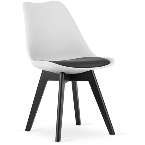 Sedia MARK, bianco e nero / gambe nere x 1