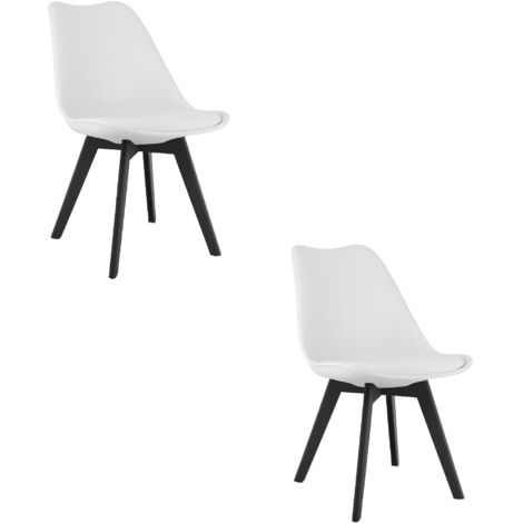 Sedia MARK - gambe bianche / nere x 2