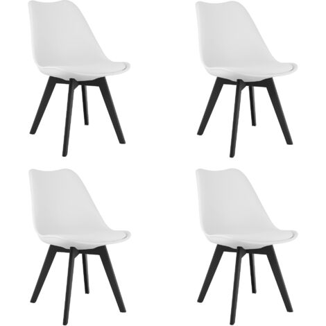 Sedia MARK - gambe bianche / nere x 4