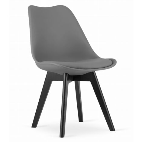 Sedia MARK - grafite / gambe nere x 1