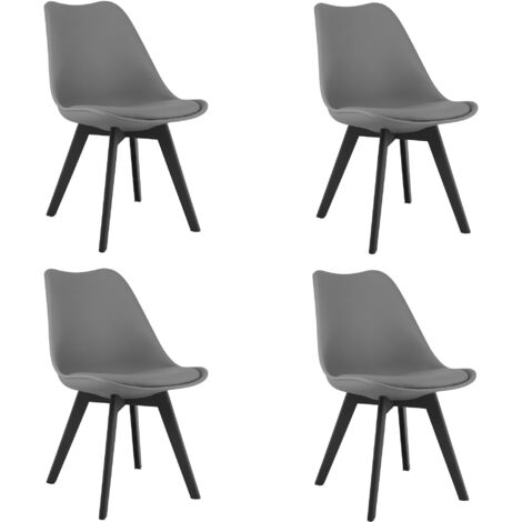 Sedia MARK - grafite / gambe nere x 4