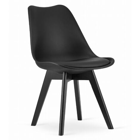 Sedia MARK - nero / gambe nere x 4