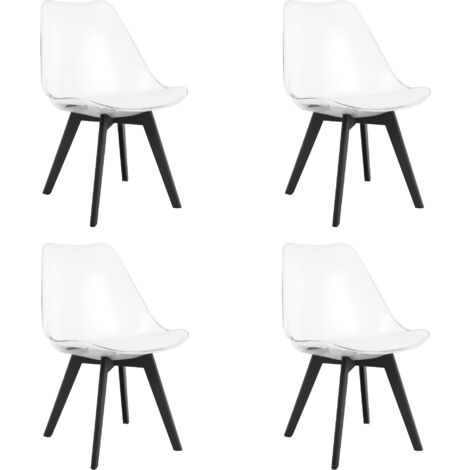 Sedia MARK - trasparente / gambe nere x 4