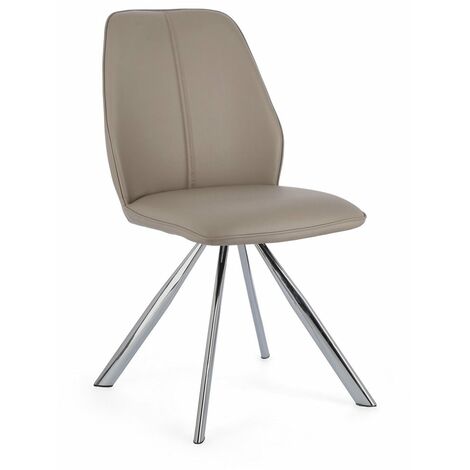Sedia Maxwell con struttura in compensato, per arredo interno 44 x 62 x h 88 cm -Tortora / Confezione da 2 pezzi