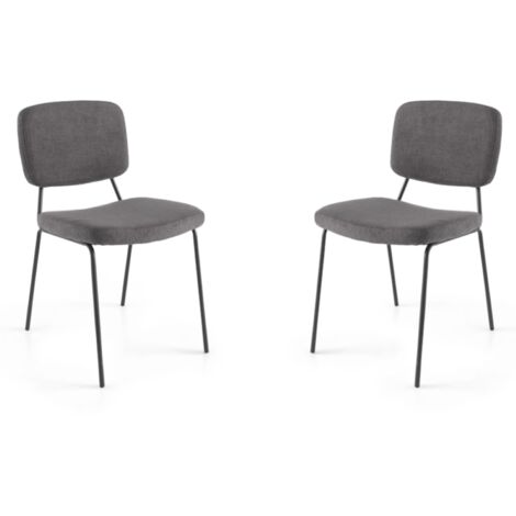 Sedia metallo seduta tessuto Grigio Scuro - TULLIA 2 sedie