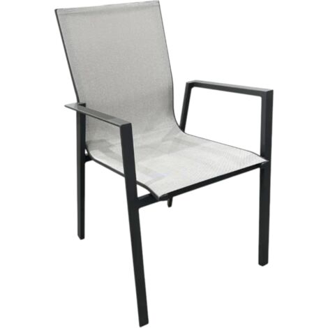 SEDIA MOD. OYSTER ANTRACITE E TEXTILENE GRIGIO CHIARO