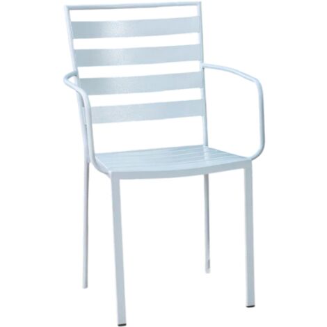 SEDIA MOD. SANTORINI EVO IN ACCIAIO BIANCO