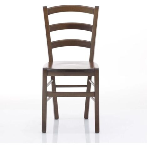 Sedia mod. Venezia con seduta legno massello - Noce scuro 41x45x88 seduta 46