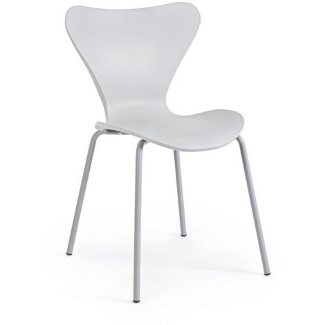 Sedia Modello Tessa con Gamba in Tinta Colore Grigio Chiaro