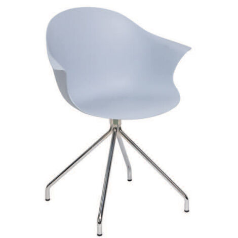 Sedia Moderna 53x61,5x80 cm in Metallo e Polipropilene Blu Avio