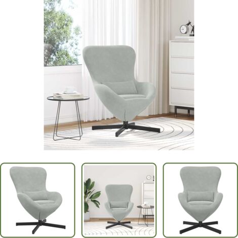Sedia Moderna -  Poltrona uovo Grigio chiaro 63 x 73 x 90 cm Velluto