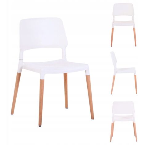 Sedia moderna TARCENTO bianca + gambe in legno
