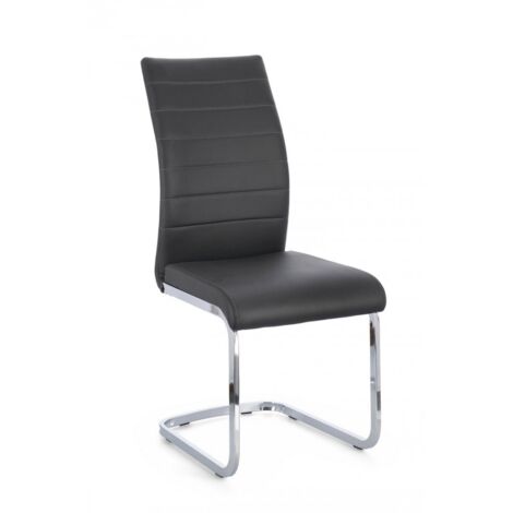 Sedia "Myra" con struttura seduta e schienale in compensato, per arredo interno 41 x 60 x h 98 cm -Grigio Scuro / Confezione da 1 pezzo
