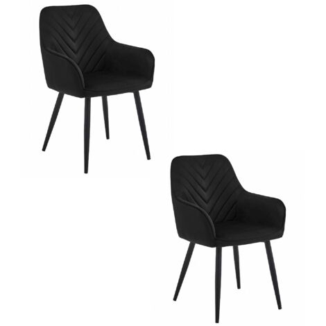 Sedia NANA - velluto nero / gambe nere x 2