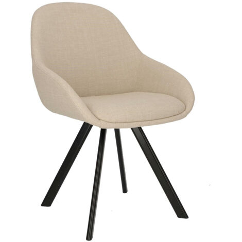 Sedia Nels beige gambe imbottite nere