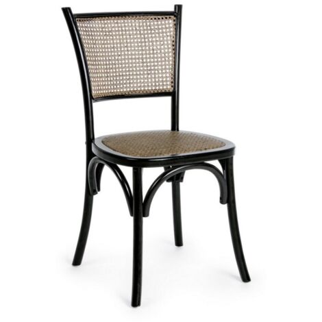 Sedia nero in legno stile vintage