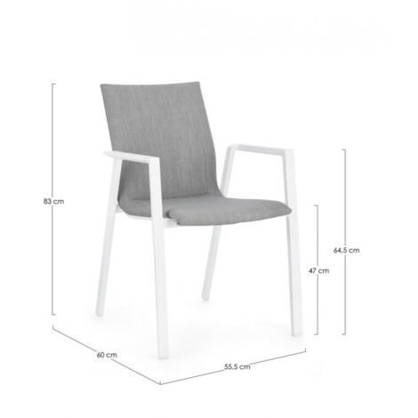 Sedia Odeon Con Braccioli Bianco E Grigio
