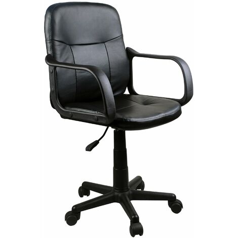 Sedia Operativa da Ufficio 55x56x98 cm in PVC Nera