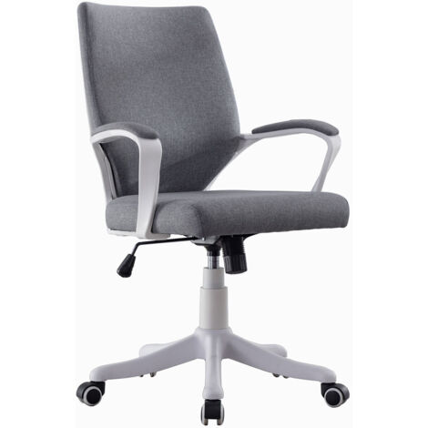 Sedia Operativa da Ufficio 63x69x90-100 cm Vallejo Schienale e Seduta Imbottiti  Razze in Nylon Bianco e Grigio