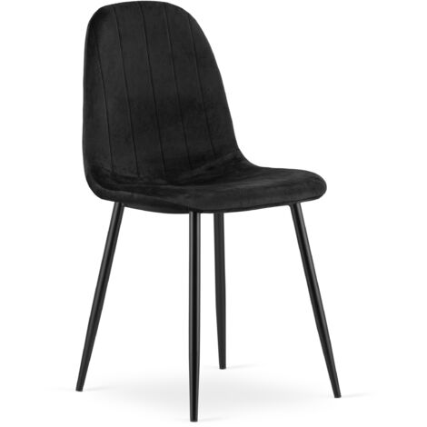 Sedia PADVA - velluto nero / gambe nere x 1