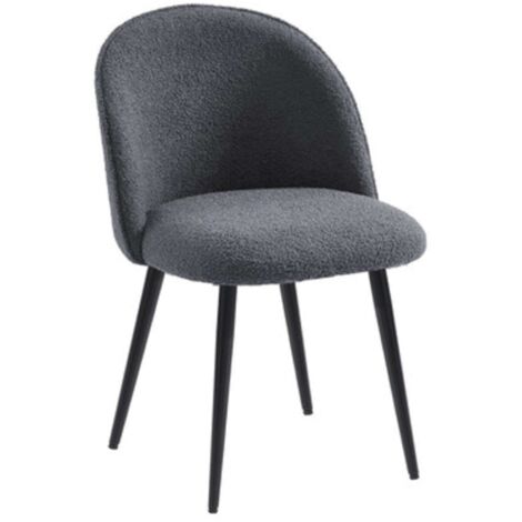 SEDIA PALOMA GRIGIO MEDIO TESSUTO BOUCLE - 4 Pezzi