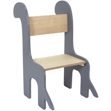 Sedia per bambini Dino Grigio/Naturale
