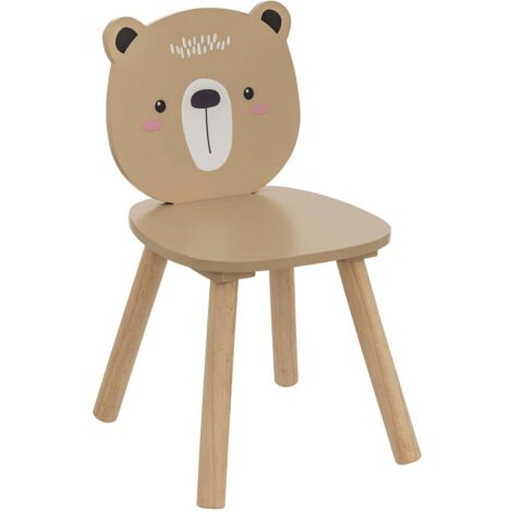 Sedia per bambini Douceur Bear in legno naturale