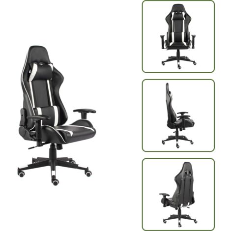 Sedia per computer - vidaXL Sedia da Gaming Girevole Bianca in PVC - Sedia con schienale alto