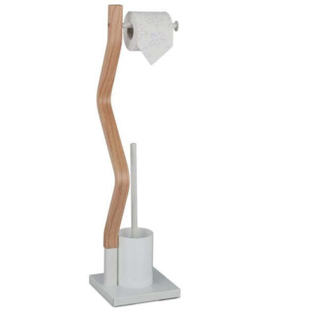 Sedia per WC in acciaio e aspetto legno