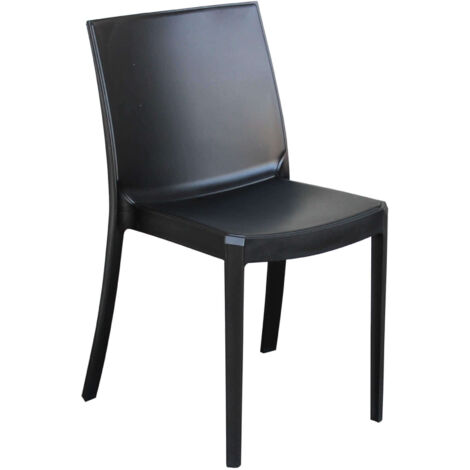 SEDIA PERLA IN PLASTICA DI COLORE NERO 55 X 47 X 82 CM