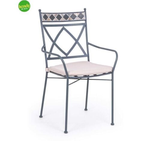 Sedia picasso ambra garden con braccioli e cuscino