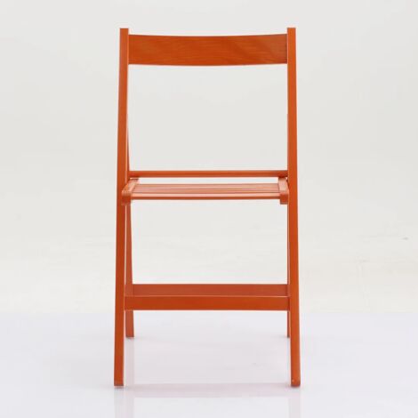 Sedia pieghevole a libro Arno - Anilina arancio 42,5 x 47,5 H79 seduta 45