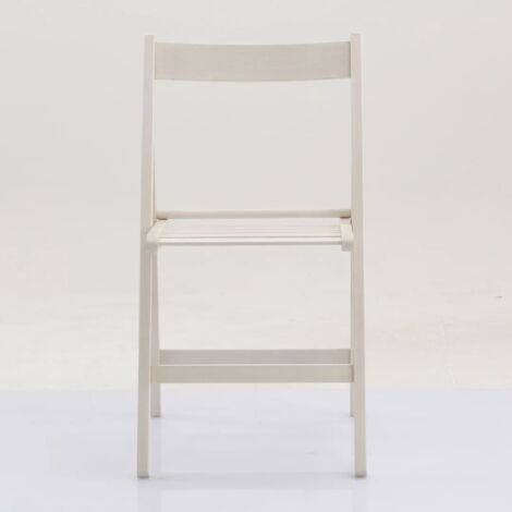 Sedia pieghevole a libro Arno - Anilina bianca 42,5 x 47,5 H79 seduta 45