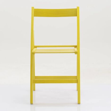 Sedia pieghevole a libro Arno - Anilina giallo 42,5 x 47,5 H79 seduta 45
