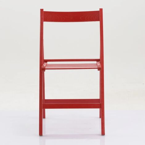 Sedia pieghevole a libro Arno - Anilina rossa 42,5 x 47,5 H79 seduta 45