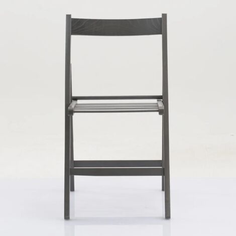 Sedia pieghevole a libro Arno - Anilina tortora 42,5 x 47,5 H79 seduta 45