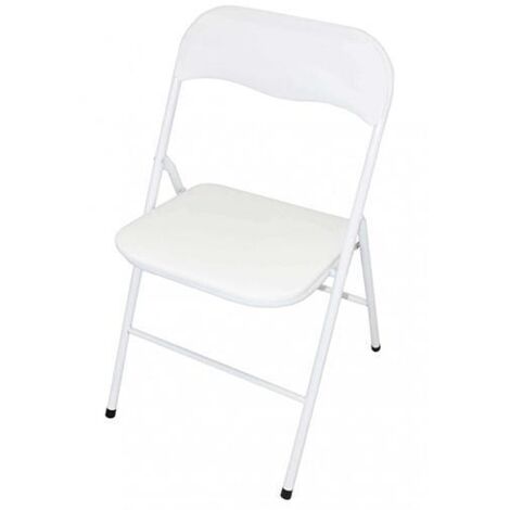 SEDIA PIEGHEVOLE ACCIAIO SEDUTA PVC BIANCO