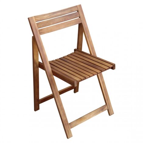 Sedia pieghevole da esterno in legno massiccio di acacia Miele