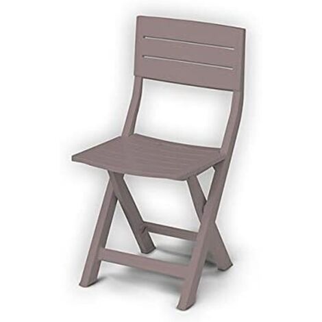 Sedia pieghevole Gilda 4 pz in resina antiurto tortora 40x44x80 cm da giardino esterno