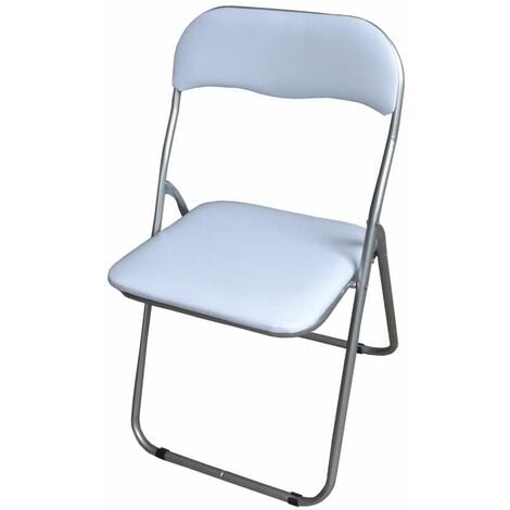 CFADDA Sedia Pieghevole Imbottita Bianca - Confortevole e Pratica 44x45x79 cm