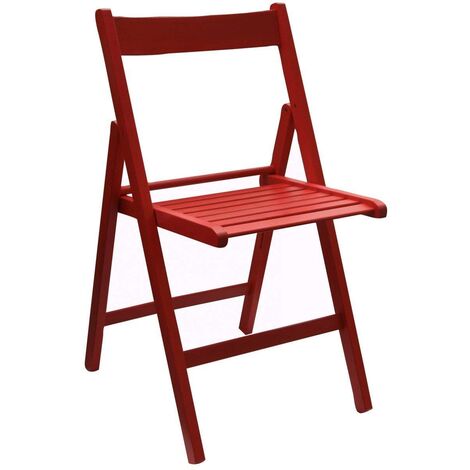 Sedia pieghevole in legno colorata ROSSA 1 pezzo