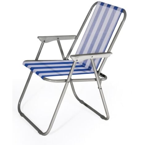 Sedia pieghevole lanzarote da mare 52x44x75 bianco blu - biacchi ettore