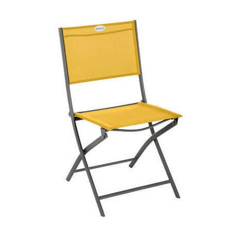 SEDIA PIEGHEVOLE MODULA ANTRACITE E TEXTILENE GIALLO SENAPE