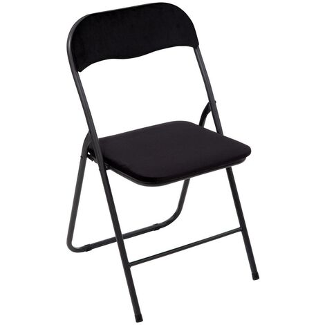 Sedia pieghevole salvaspazio in velluto Nero 39x39x h79 cm