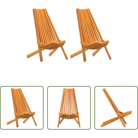 Sedia pieghevole -  Sedia 2 pcs Marrone 69 x 56 x 84 cm Legno di Acacia Massello
