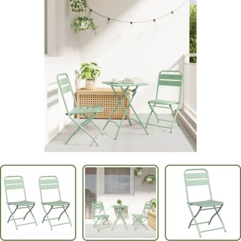 Sedia pieghevole -  Sedia Pieghevole da Giardino 2 pcs Menta Leggera 42 x 52 x 82cm
