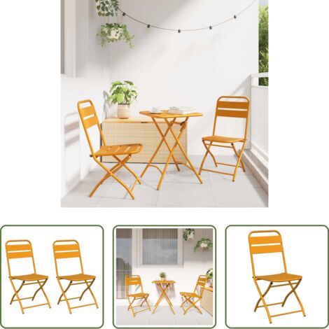 Sedia pieghevole -  Sedia Pieghevole da Giardino 2 pcs Senape 42 x 52 x 82cm