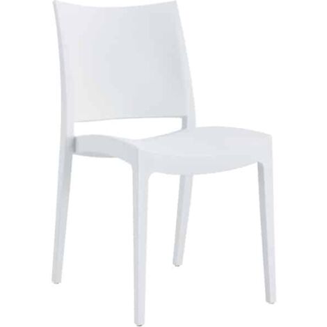 SEDIA POLIPROPILENE CUCINA BAR RISTORANTE GIARDINO INTERNO ESTERNO BIANCO 587FLA